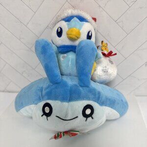 Pokemon Center Original Plush Doll Piplup & Mantyke Christmas in the Sea 2021